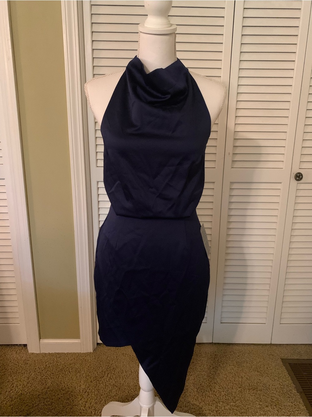Elliatt Navy Camo Halter Cocktail Dress Size S NWT